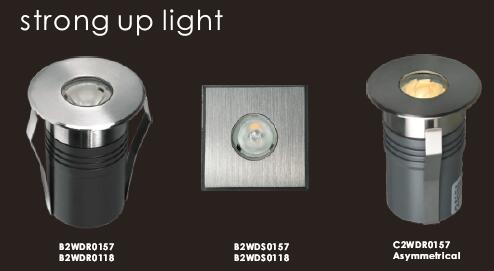 Đèn chiếu sáng xung quanh LED âm trần đối xứng 1 * 2W tròn được xếp hạng IP67 1