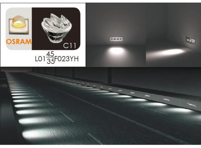 Đèn chiếu sáng bước tuyến tính lắp chìm 6 * 2W, Đèn LED cầu thang được CE / RoHs phê duyệt 4