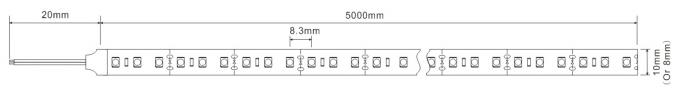 Giá trị R9 cao CRI 90 3528 Đèn LED dải linh hoạt 10mm FPC 120LEDs / m SDCM 0