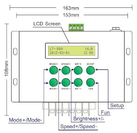 Màn hình LCD Bộ điều khiển chính DMX, Bộ điều khiển LED với 580 chế độ thay đổi màu 1