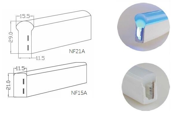 F21A Đơn màu 5050 LED Neon Flex Rope Light 14.4W / M IP68 để trang trí viền ngoài trời 3
