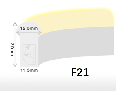 F15 F21 DMX Đèn LED dây Neon có thể điều chỉnh Hình dạng phẳng / hình bóng 9W / mét CRI80 IP68 Chống thấm nước 1