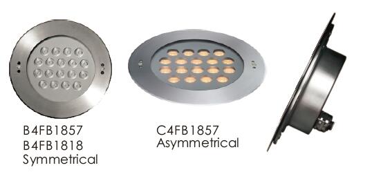 C4FB1857 C4FB1818 Đèn LED chìm dưới nước có thể điều chỉnh độ sáng RGB Làm bằng thép không gỉ SUS316 chống ăn mòn 1