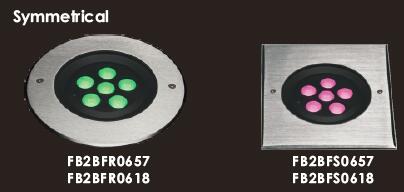 FC2BFR0657 FC2BFS0657 Đèn chiếu sáng xung quanh LED không đối xứng 6 * 2W với Nắp trước hình vuông bằng thép không gỉ 173 * 173mm SUS316 1