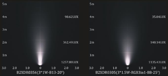 C2XDR0356, C2XDR0305 Đèn chiếu sáng xung quanh 3 * 1W hoặc 2W LED không đối xứng được làm bằng thép không gỉ SUS 316 4