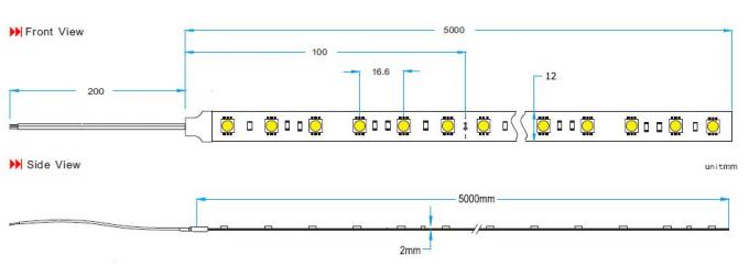 Đèn LED dải linh hoạt loại A có màu vàng nhạt 3500 - 4000K CRI 80 14,4W / M 0