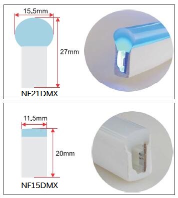 24V 5050 RGB DMX Đèn LED dây Neon có địa chỉ 8 pixel / mét Chống nước IP68 2