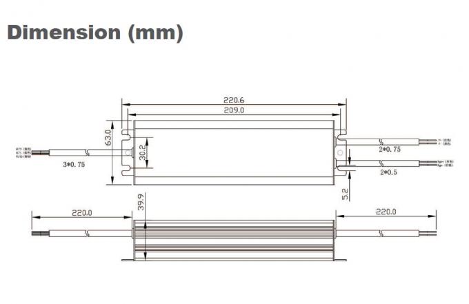 Trình điều khiển LED IP65 12V / 24V 75W Điện áp không đổi 1-10VPWM Làm mờ tín hiệu ngoài trời 0