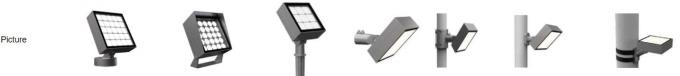 led floodlights with excessive parts for tree mount, pole mount and stake or spike ground installation