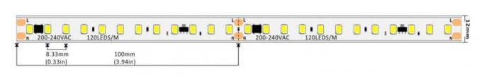 Dải đèn LED cao áp 220-240VAC 1600LM 16,5W 120LED trên mỗi mét IP67 EMC 0